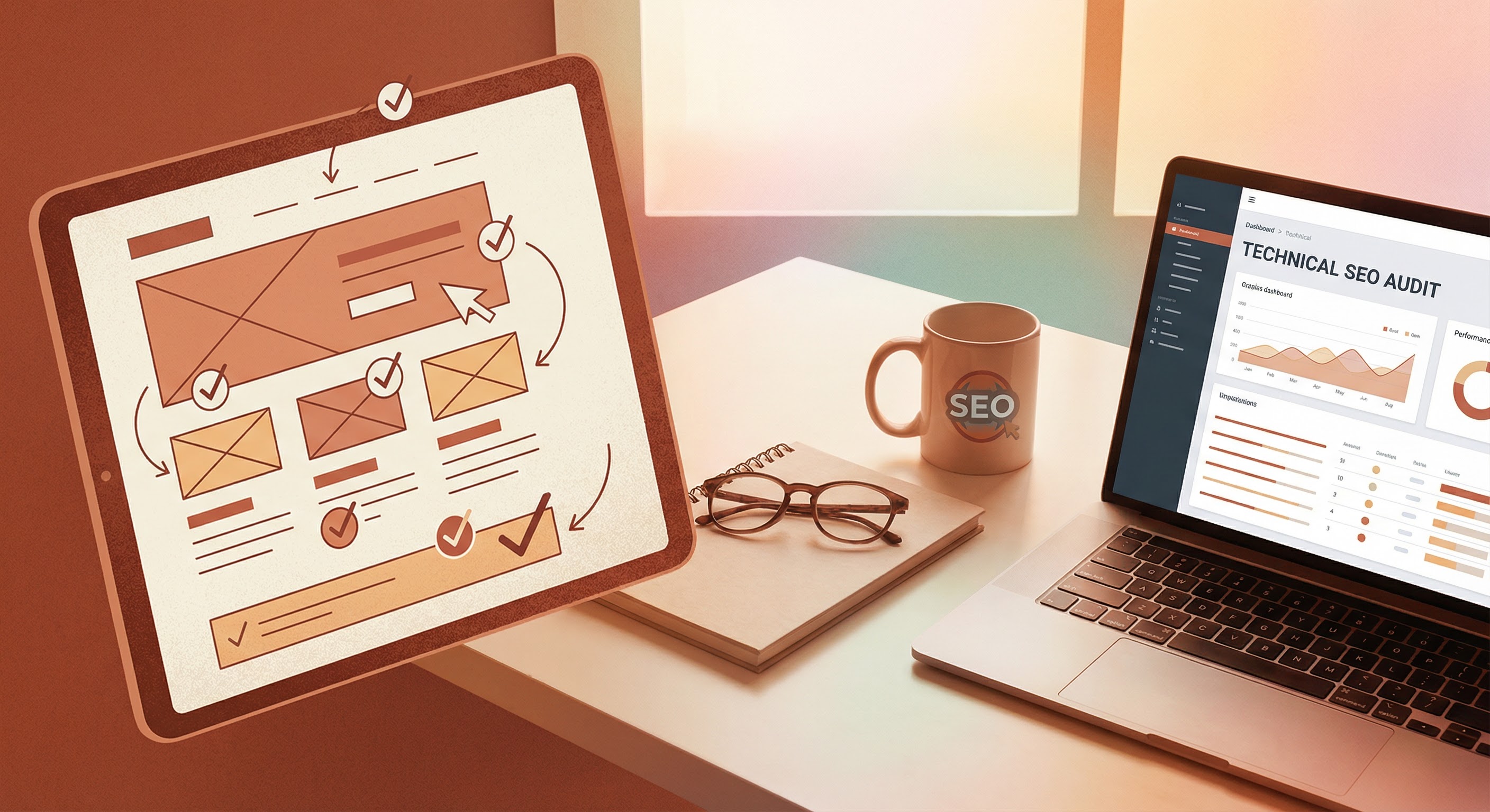 Analisi tecnica SEO di un sito web con mappa delle priorità